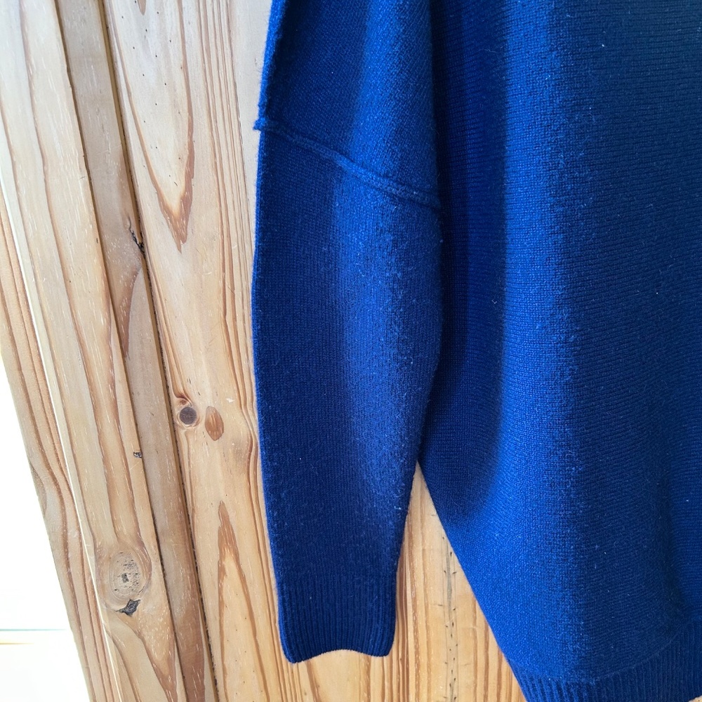 Lafayette 148 Sweater Boatneck Dolman Sleeve Soft Navy Blue Women Medium - Picture 4 of 5